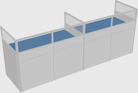 Shared rectangular cubicle