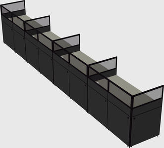 Shared rectangular cubicle