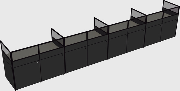 Shared rectangular cubicle