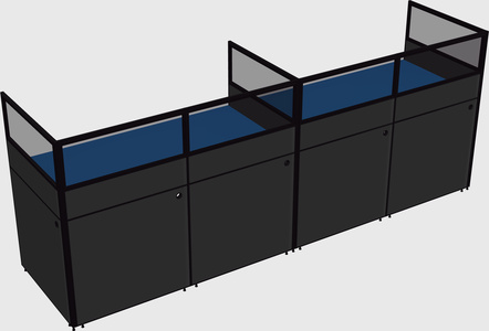 Shared rectangular cubicle