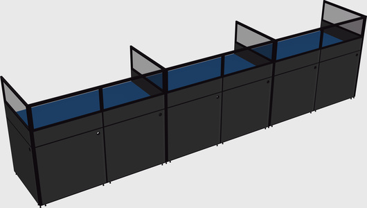 Shared rectangular cubicle