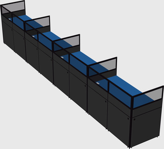 Shared rectangular cubicle