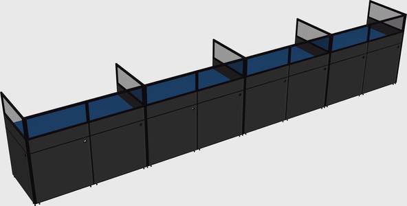 Shared rectangular cubicle