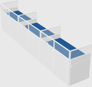 Shared rectangular cubicle