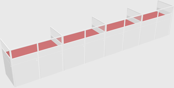 Shared rectangular cubicle