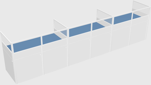 Shared rectangular cubicle