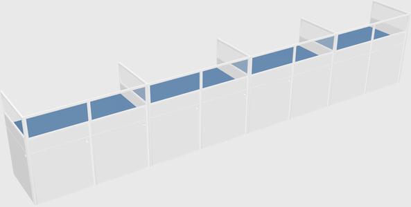 Shared rectangular cubicle