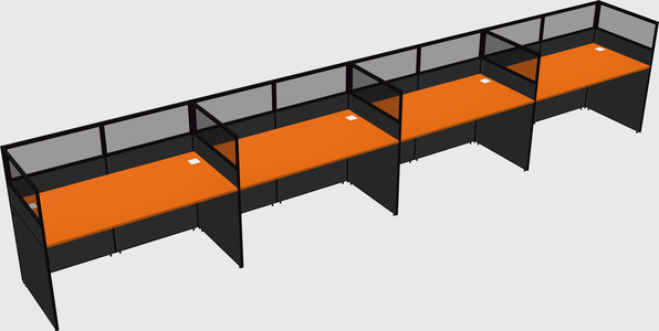 Shared rectangular cubicle