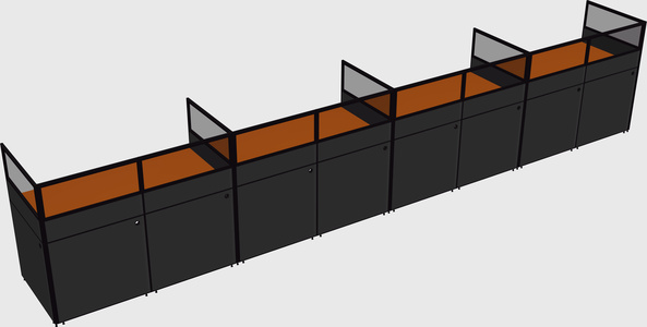 Shared rectangular cubicle