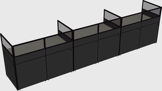 Shared rectangular cubicle