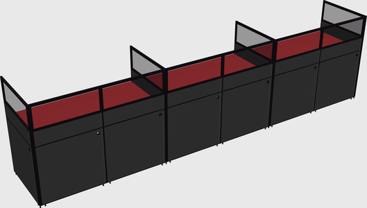 Shared rectangular cubicle