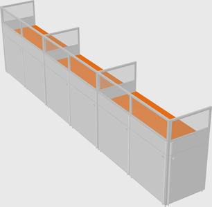 Shared rectangular cubicle