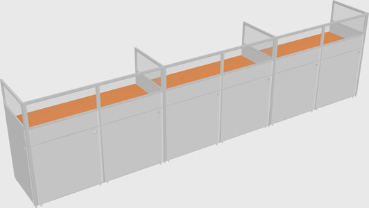 Shared rectangular cubicle