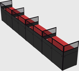 Shared rectangular cubicle