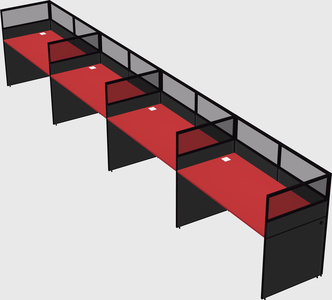 Shared rectangular cubicle
