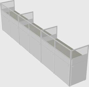 Shared rectangular cubicle