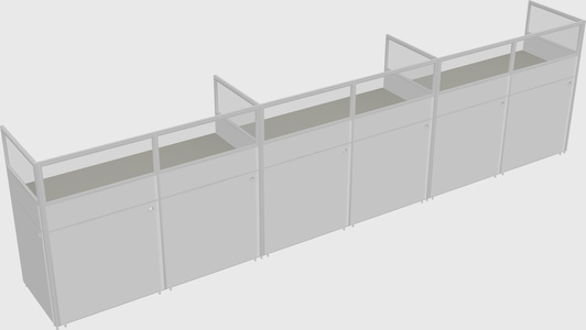 Shared rectangular cubicle