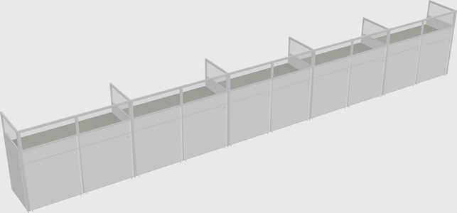 Shared rectangular cubicle