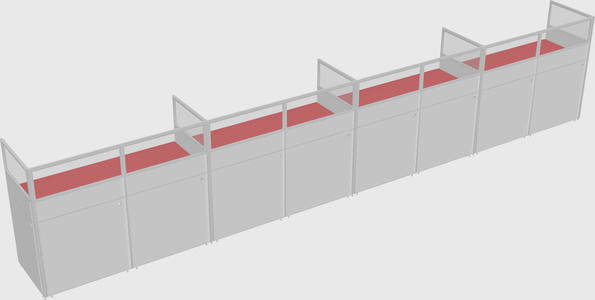 Shared rectangular cubicle