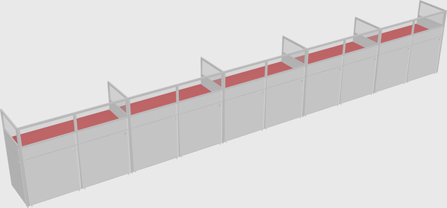 Shared rectangular cubicle