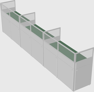 Shared rectangular cubicle