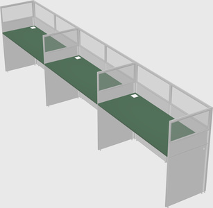 Shared rectangular cubicle