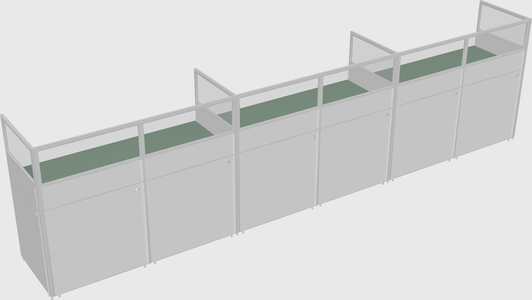 Shared rectangular cubicle