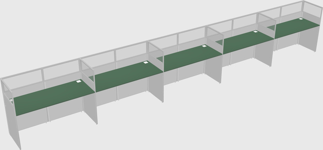 Shared rectangular cubicle