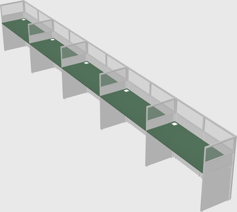 Shared rectangular cubicle