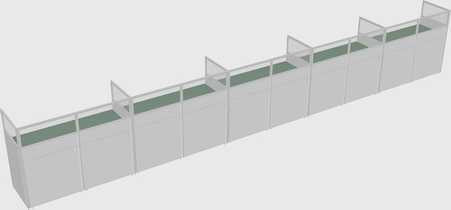 Shared rectangular cubicle