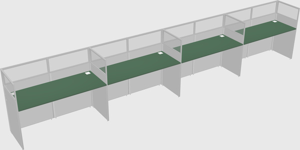 Shared rectangular cubicle