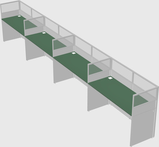 Shared rectangular cubicle