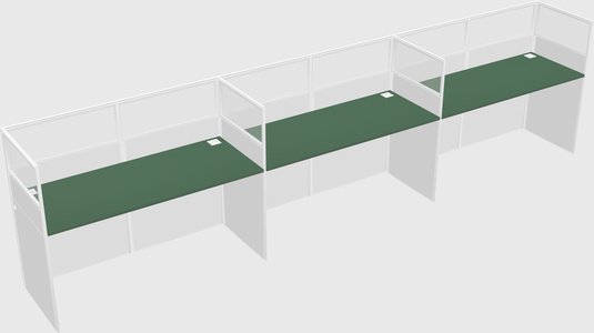 Shared rectangular cubicle