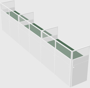Shared rectangular cubicle