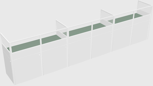 Shared rectangular cubicle