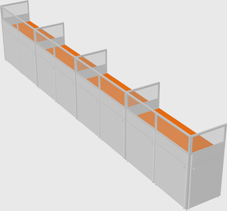Shared rectangular cubicle