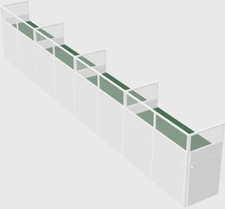 Shared rectangular cubicle