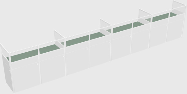 Shared rectangular cubicle