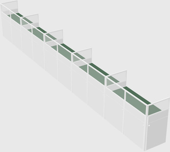 Shared rectangular cubicle