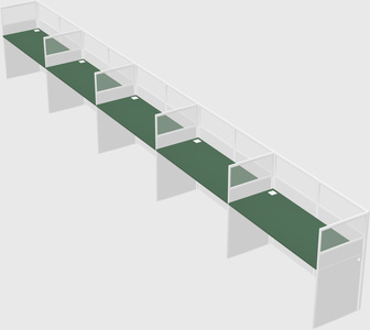Shared rectangular cubicle