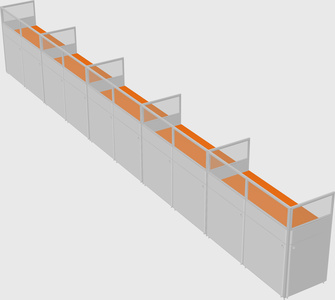 Shared rectangular cubicle