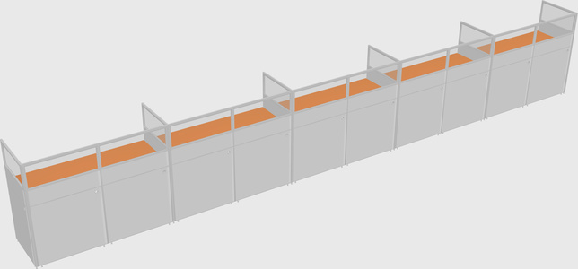 Shared rectangular cubicle