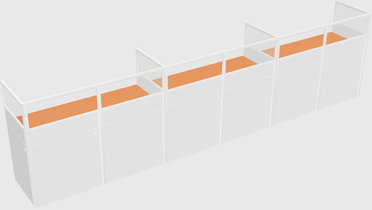 Shared rectangular cubicle