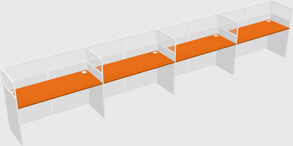 Shared rectangular cubicle