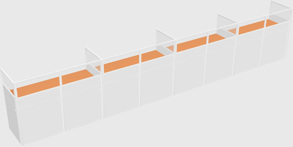 Shared rectangular cubicle