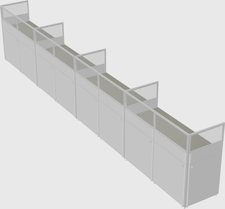 Shared rectangular cubicle