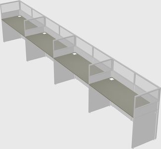 Shared rectangular cubicle