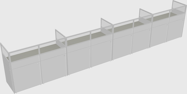 Shared rectangular cubicle