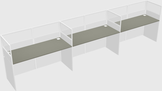 Shared rectangular cubicle