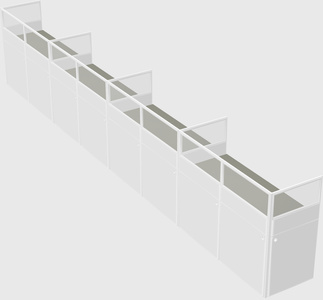 Shared rectangular cubicle